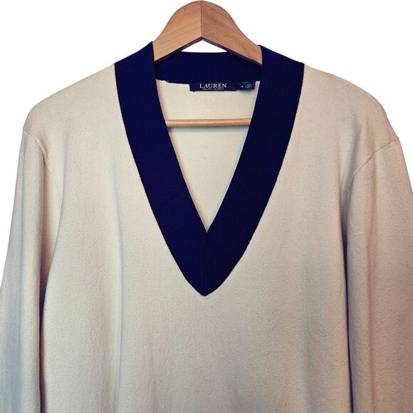 Lauren Ralph Lauren Women's V-Neck Pullover Preppy Tennis Sweater Size 6 - Picture 2 of 12